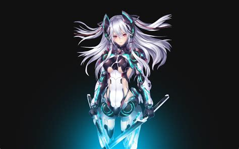 Anime Girl With Silver Hair Uphairstyle