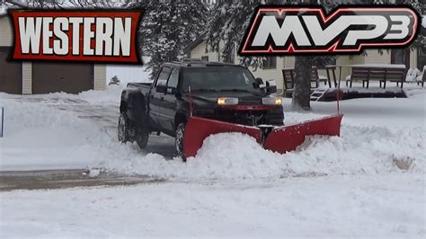 Darth Dually Silverado 3500 Snow Plowing Western Mvp3 Youtube