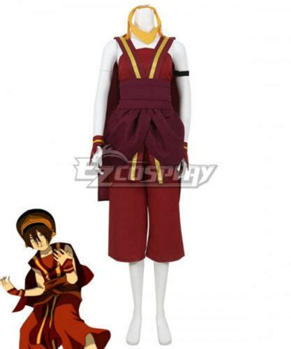 Hot！ Avatar The Last Airbender Toph Beifong Red Cosplay Costume Andw Ebay