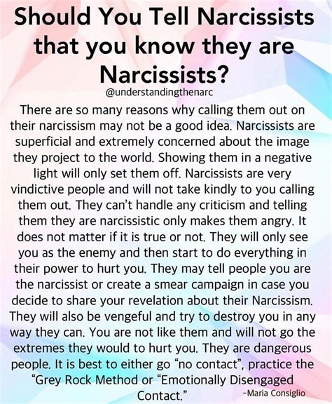 Should You Tell A Narc That You Know They Are A Narcissist R
