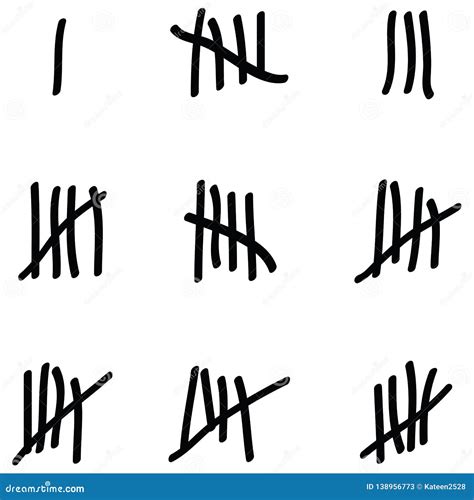 Tally Marks Icon Set Stock Vector Illustration Of Counting 138956773