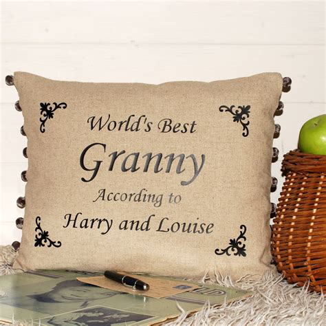 Worlds Best Granny Cushion Monotype By Bags Not War