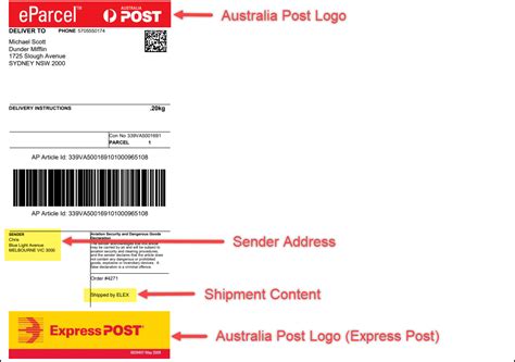 Shipping Labels And Tags Material Handling 50100200500 Australia Post