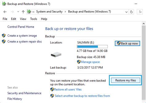 How To Backup Files Using Backup And Restore In Windows 10