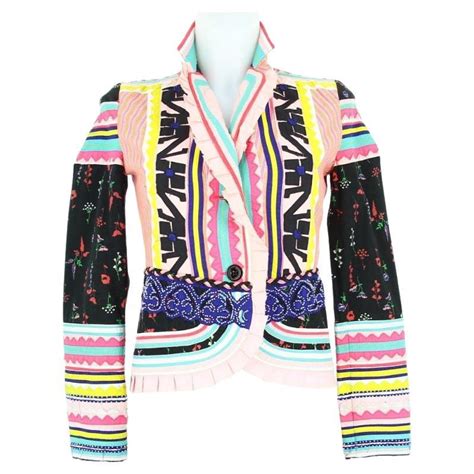 christian lacroix brightly multicolored woven tapestry women s blazer jacket at 1stdibs multi