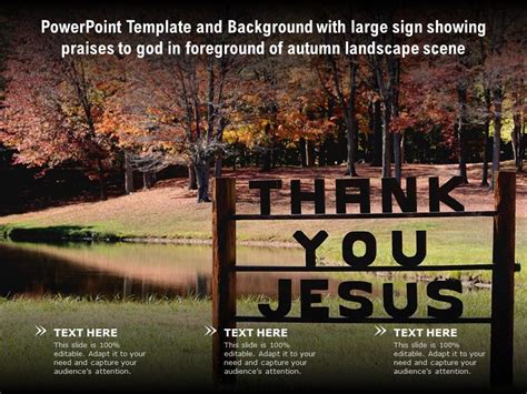 Template With Large Sign Showing Praises To God In Foreground Of Autumn