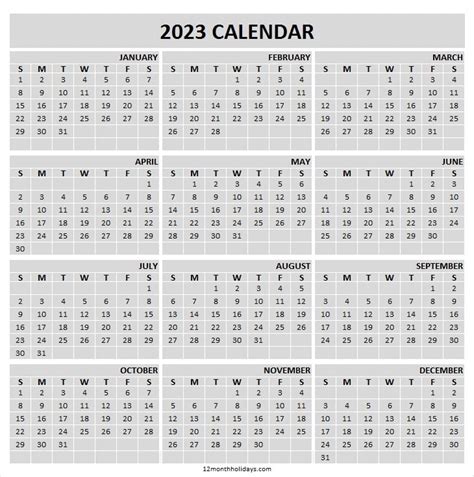 Free Printable Calendar 2023 Yearly Editable Calendar Template 2023