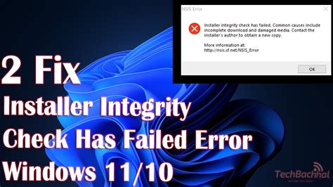 Fix Installer Integrity Check Has Failed Error In Windows 11 10 8