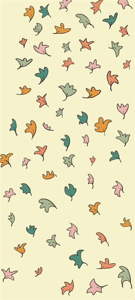 Yellow Background With Colored Heartstopper Leaves Phone Backgrounds