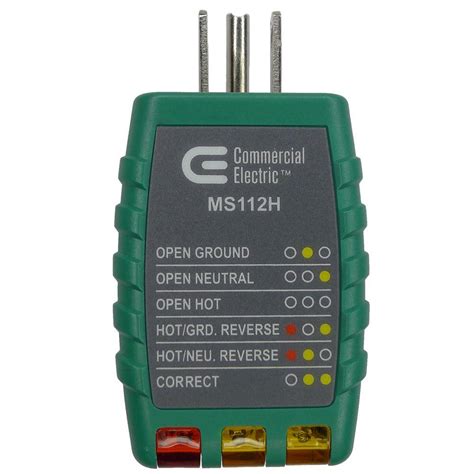 Commercial electric 815108010093 contact voltage detector non, brand: Commercial Electric Outlet Tester-OT-112R - The Home Depot