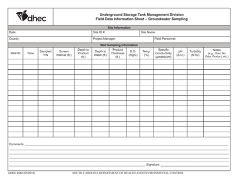 Dhec Form 2540 Fill Out Sign Online And Download Fillable Pdf South