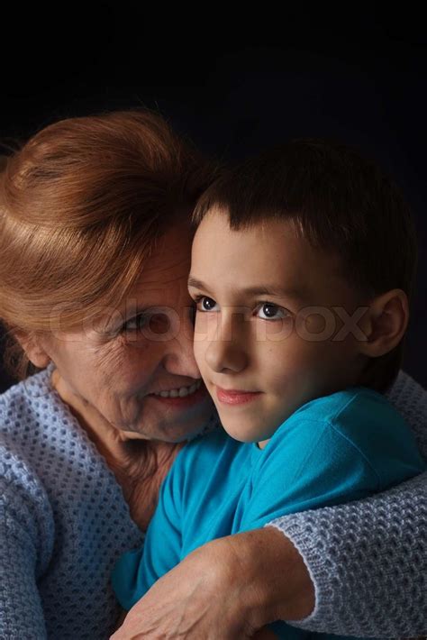 Pretty Caucasian Grandmother With Her Grandson Stock Image Colourbox