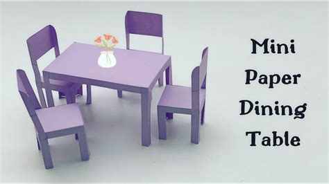 Diy Mini Paper Dining Table And Chair Paper Craft Mini Paper Furniture
