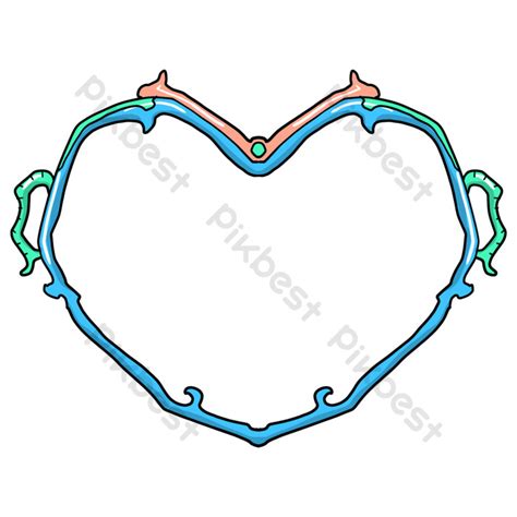 cartoon blue love border png images psd free download pikbest