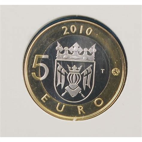 Finland 5 Euro Coin Historical Provinces Varsinais Suomi 2010 Proof