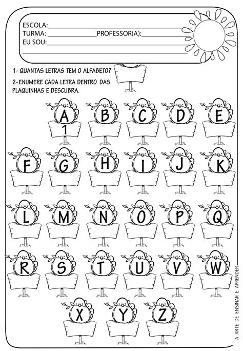 Atividade Educação Infantil Alfabeto LEARNBRAZ