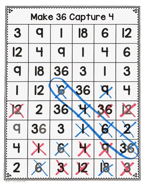 Capture 4 Multiplication Game Boards Making 12 18 24 36 48 56 60