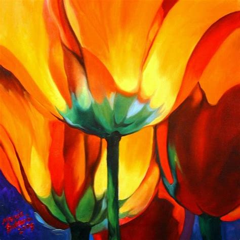Abstract Poppies By Marcia Baldwin From Florals