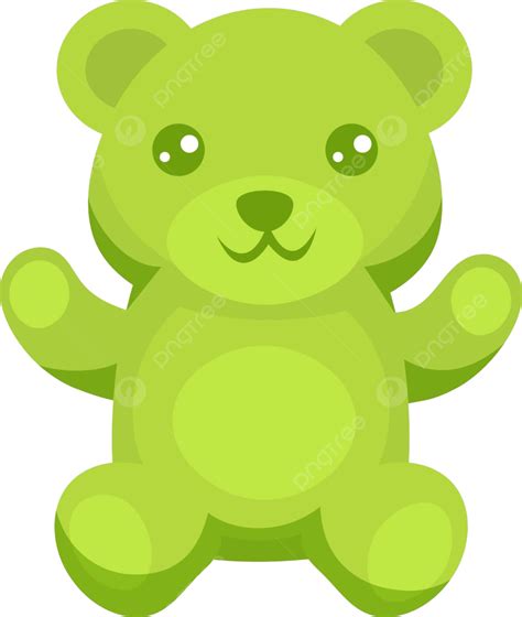 Illustration Of A Green Gummy Bear In Vector Format Set Against A White