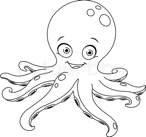 Outlined Octopus Stock Vector Colourbox