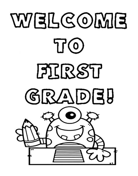 First Day Of First Grade Coloring Page Free Printable Coloring Pages