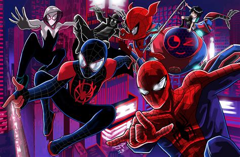 All Six Spiders In Spider Man Into The Spider Verse Big Hd Posters