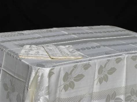 unused vintage czech damask table linens  labels