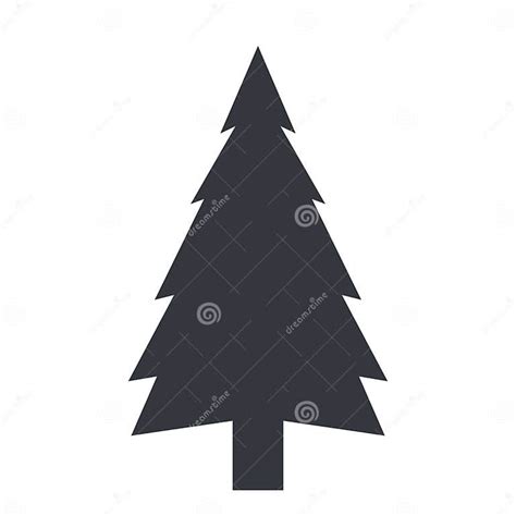 Vector Single Black Silhouette Icon Pine Tree Stock Vector