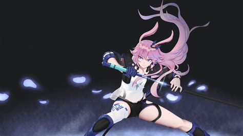 Anime Girl Sword Pink Hair Yae Sakura Honkai Impact 3rd 4k 4