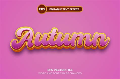 Premium Vector Autumn Editable Text Effect Template