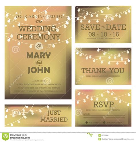 Modern Wedding Invitation Card Stock Vector Illustration