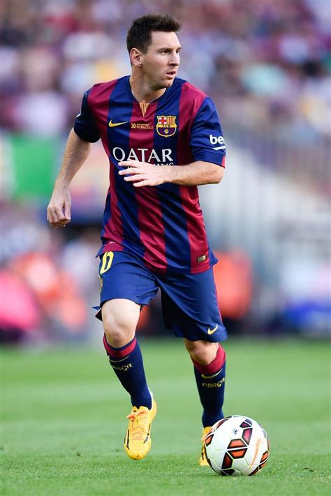 Lionel Messi Of Fc Barcelona Runs With The Ball During The La Liga