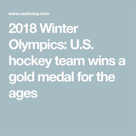 The Logo For Winter Olympics U S Hockey Team Wins A Gold Medal For The Ages