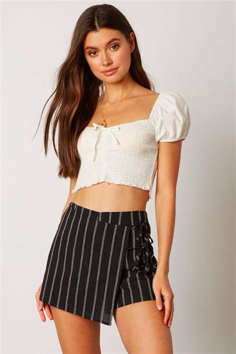 Black Striped Skort Cute Skort Bohopink Black Striped Skirt