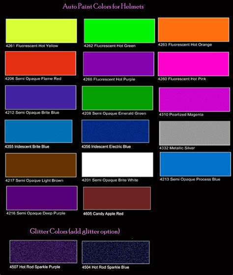 Auto paint charts and color codes. Automotive: Automotive Paint Colors