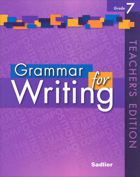 Grammar For Writing Teachers Edition Grade 7 Sadlier Oxford