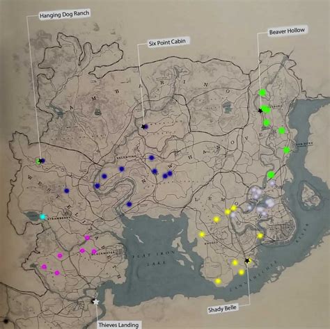 Red Dead Redemption 2 Gang Hideout Map