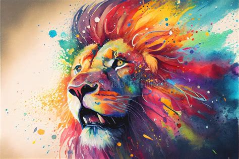 Lion Colourful Painting Stock Illustrations 236 Lion Colourful
