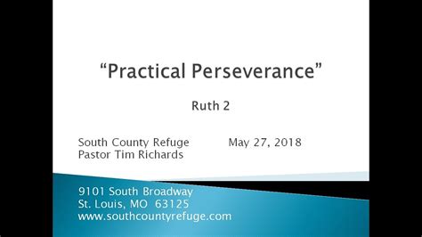 The Refuge Practical Perseverance Youtube