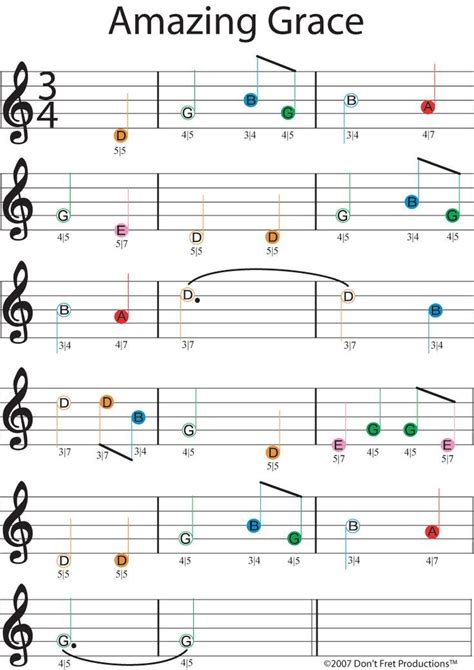 Chasing cars by snow patrol. easy guitar sheet music for amazing grace featuring don't fret producitons color coded guitar ...