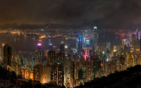 Wallpaper Landscape City Cityscape Hong Kong Night Building