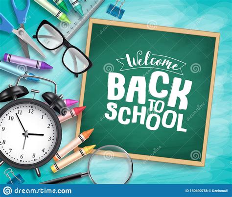 Back To School Vector Background Template Welcome Back To School