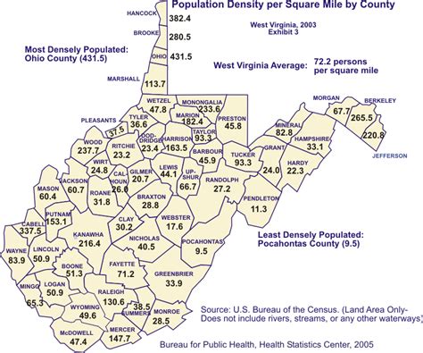 West Virginia Population Density Map Updated Heat Map What Are The