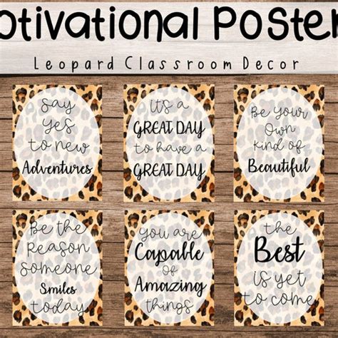 Leopard Motivational Posters Etsy