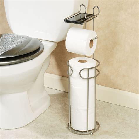 Not all toilet paper stands are created equal. Timeless Toilet Paper Holder Stand with Phone Tray ...