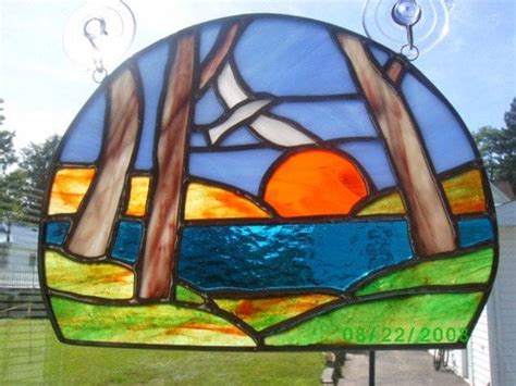 Stained Glass Sunrisesunset Panel By Crystalcave On Etsy