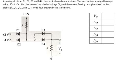 Solved Assuming All Diodes D1 D2 D3 And D4 In The Circuit