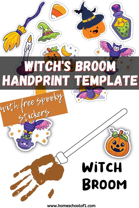 Halloween Witchs Broom Handprint Craft