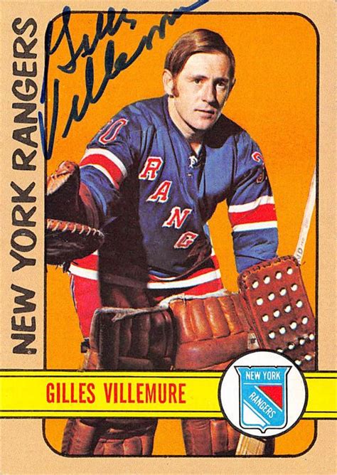 Gilles Villemure Autographed Hockey Card New York Rangers 67 1972