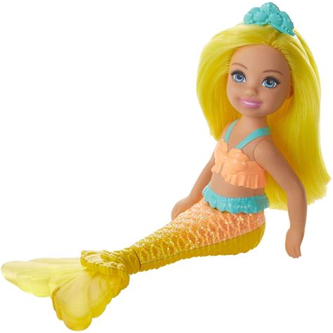 buy barbie dreamtopia chelsea mermaid doll 6 5 inch with yellow hair and tail online at